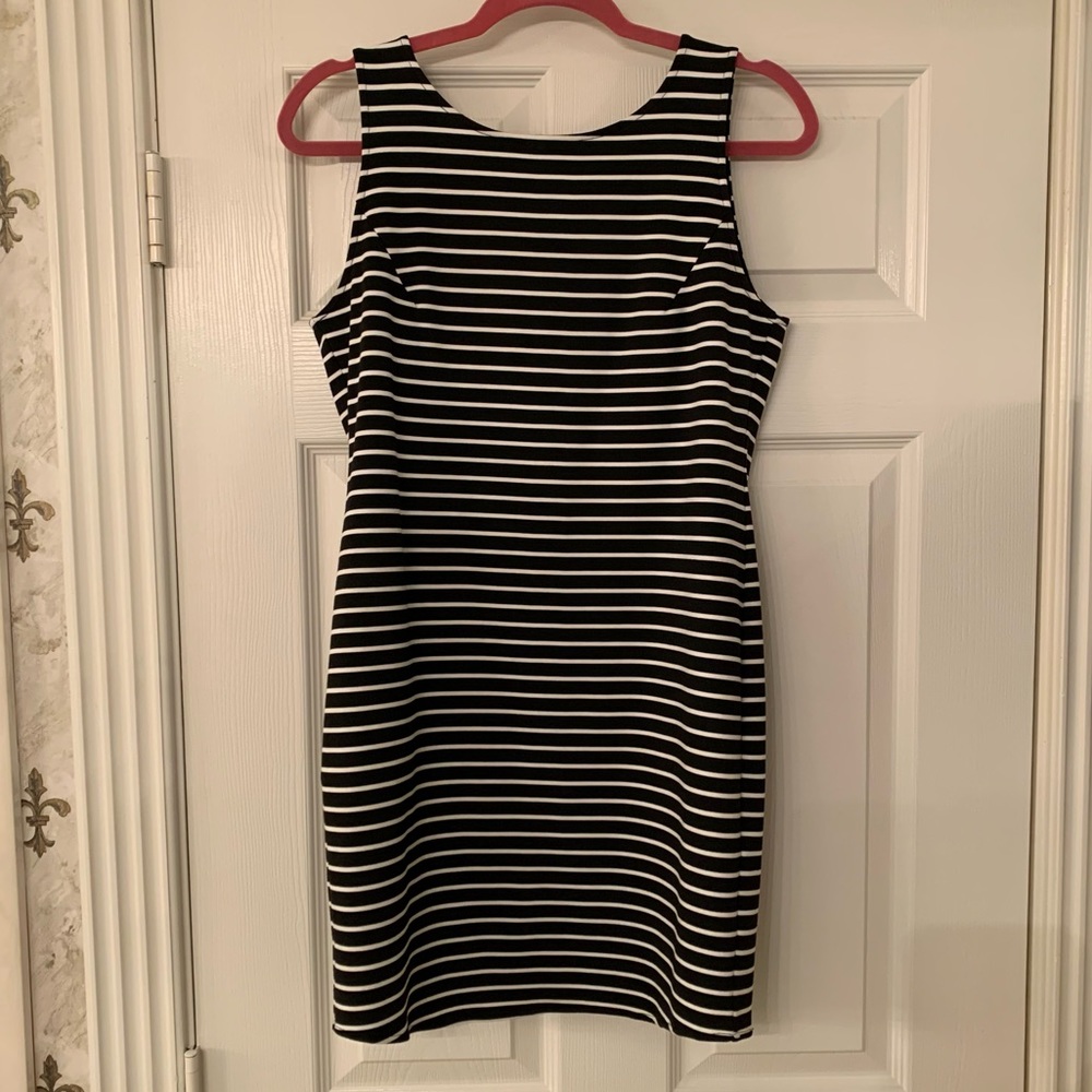 Collective Concepts - Black and White Striped Dress